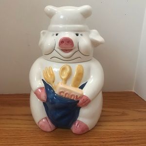 Super Cute Pig Cook Cookie Jar 10”